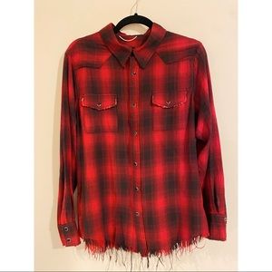 Saint Laurent plaid flannel shirt sz S